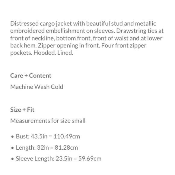 Free People Golden Quill Military Parka Size XSmall NWT - Picture 4 of 16